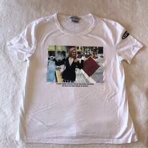 Zara White Clueless T-Shirt Size Medium Perfect Condition 90s Graphic Crew Neck